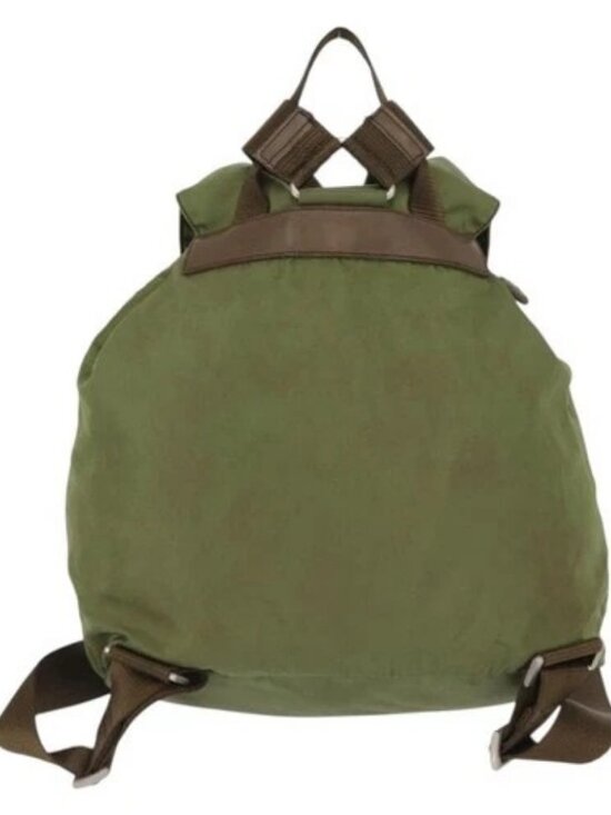PRADA Backpack Nylon Green Silver Auth 166315 main image 6